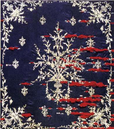 Blau, Silber, Rot 180 x 160 cm